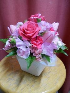 ピンク系オールラウンドアレンジお届けしました｜「フラワーギフト　花屋さん」　（福井県福井市の花キューピット加盟店 花屋）のブログ